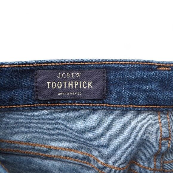 J. Crew Toothpick Skinny Jeans Medium Wash Blue Women's 26 - Picture 4 of 11
